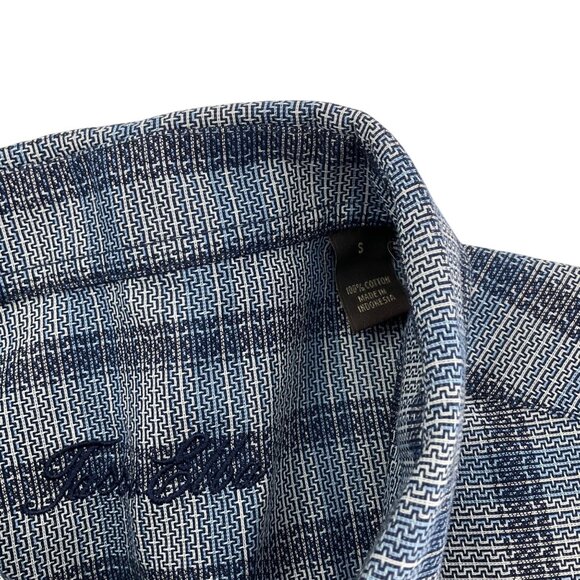 Tasso Elba Mens Plaid Button-Down Shirt S Blue 100% Cotton Stretch OEKO-TEX - Picture 11 of 11